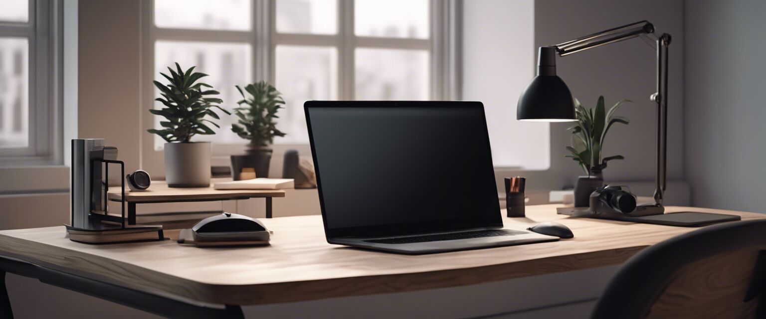 Folding desk in an office