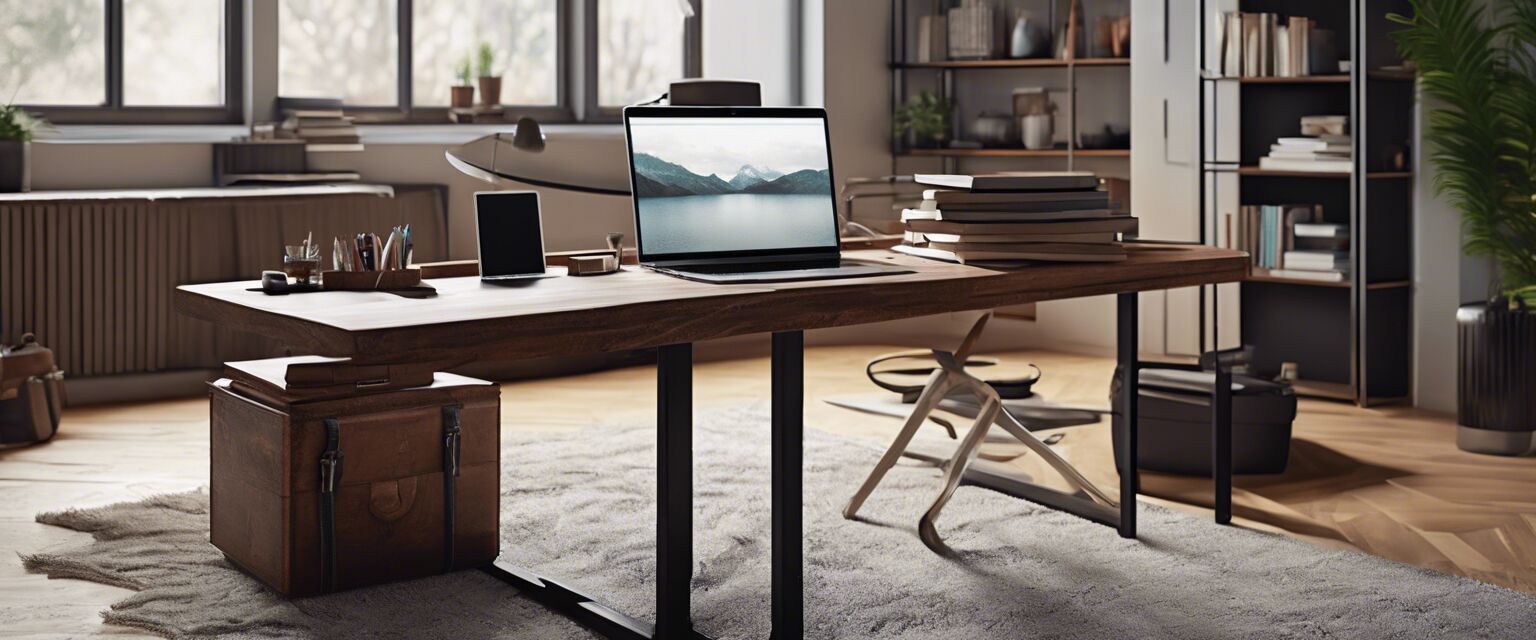 Multipurpose table in a home office